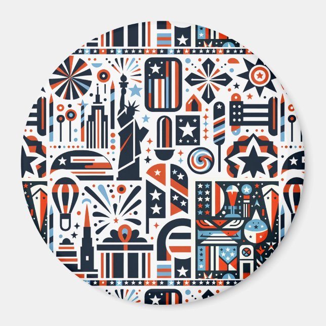 Íman 4 de julho Padrão Genérico (Frente)