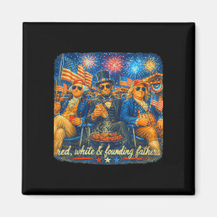 Íman 4 de julho pais fundadores vintage patriótico