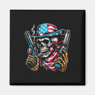 Íman 4 De Julho Patriótico Usa Skeleton Skeleton Nos Am