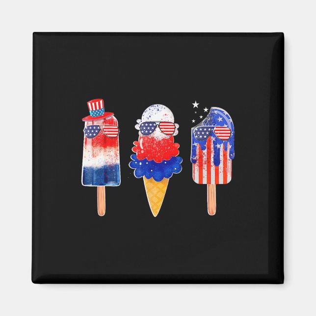 Íman 4 De Julho Picolé Vermelho Branco Blue American Fl (Frente)