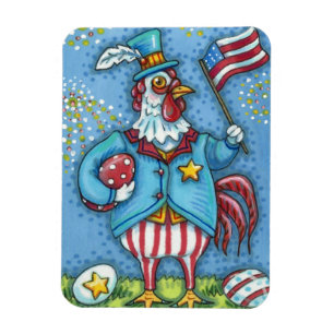 ÍMAN  4 DE JULHO ROOSTER, FRANGO PATRIÓTICO ENGRAÇADO
