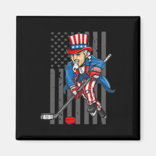 Íman 4 de julho Tio Sam Ice Hockey Boys American Fla