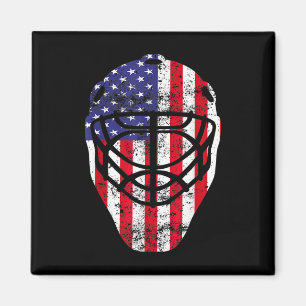 Íman 4 de julho Vintage Hockey Goalie Mask American Fl