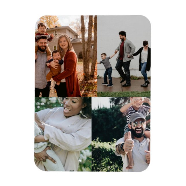 Íman 4 Foto Personalizada Colagem Personalizada (Vertical)