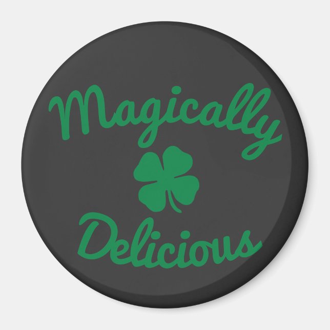 Íman 4 LEAF CLOVER MAGICAMENTE DELICIOSO Botão T-Shirt  (Frente)