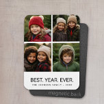 Íman 4 Mínimo de Colagem de Fotos - Melhor Ano De Todos<br><div class="desc">Use sua foto ou fotos favoritas para fazer um espetáculo divertido para compartilhar com amigos. Um design minimalista com apenas instantâneos e um bloco de texto.</div>