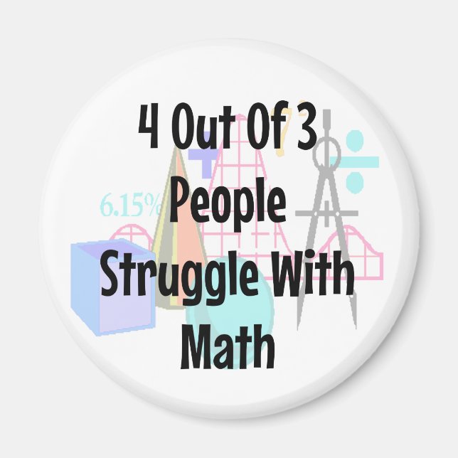 Íman 4 Pessoas Out o3 lutando com matemática, Piada (Frente)