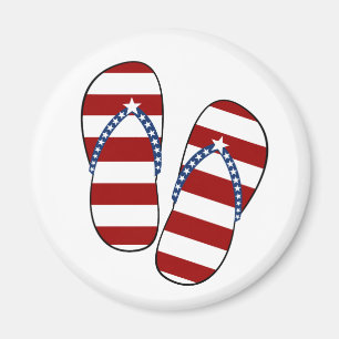 Íman 4o de chinelos patrióticos da bandeira americana