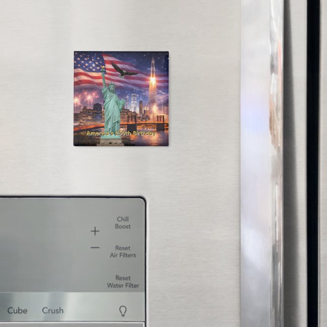 Íman 4th of July USA 250th Statue of Liberty Rocket (In Situ (Fridge))