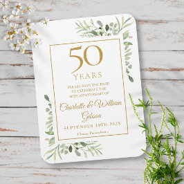 Íman 50º Aniversário de Casamento Salve a Data Verde