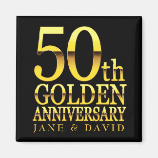 ÍMAN 50º ANIVERSÁRIO DE MAGNET PERSONALIZADA DOURADA PR