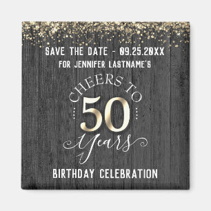 Íman 50º aniversário Dourado Guardar a Data