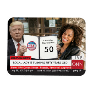 Íman 50º Aniversário Trump Notícias Engraçadas de Mulhe