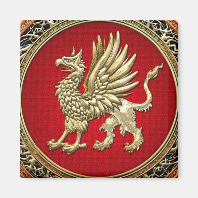 Íman [500] Dourado Griffin sagrado (Frente)