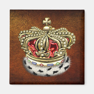 Íman [500] Príncipe [Rei] Coroa Real [Pele+Dourada][Ve