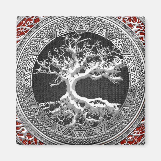 Íman [500] Treasure Trove: Celtic Tree of Life [Prata] (Frente)