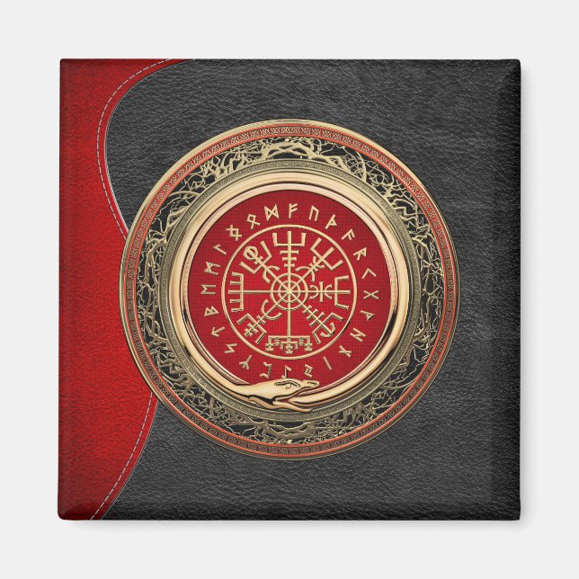 Íman [500] Vegvisir - Bússola Dourada Mágica (Frente)