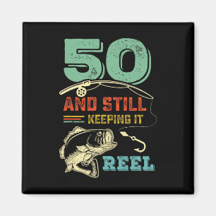 Íman 50.º Aniversário A pescar 50 pescadores Mens Pu