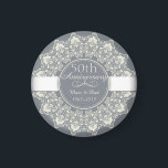 Íman 50.º lugar redondo ornamental do aniversário de ca<br><div class="desc">50º Aniversário Clássico Elegante de Luxo,  rendas ornamentais redondas com elementos arabescos design. Você é bem-vindo a visitar minha loja para produtos mais bonitos.</div>