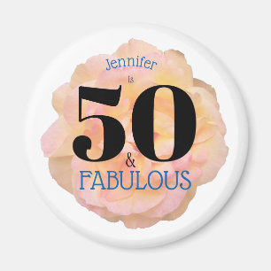 Íman 50 e Festa de aniversário pálida de Rosa fabulosa