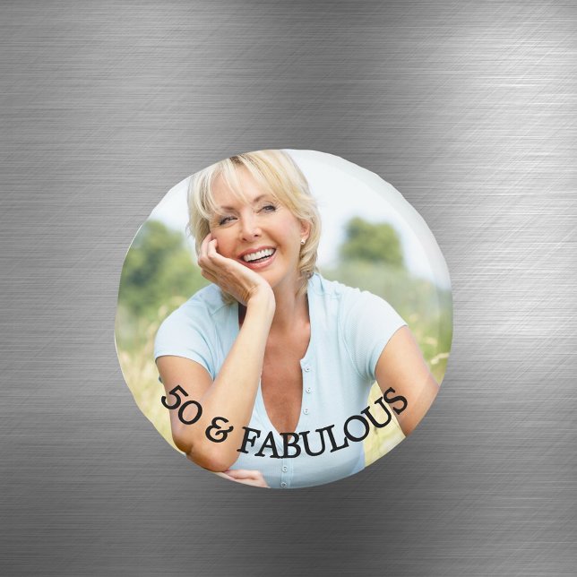 Íman 50 fabulous birthday gold name photo (Criador carregado)