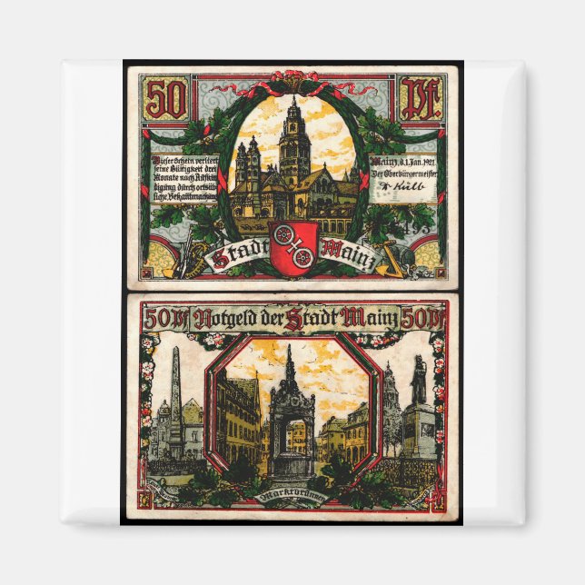 Íman 50 Pfg 1921 Mainz (Frente)