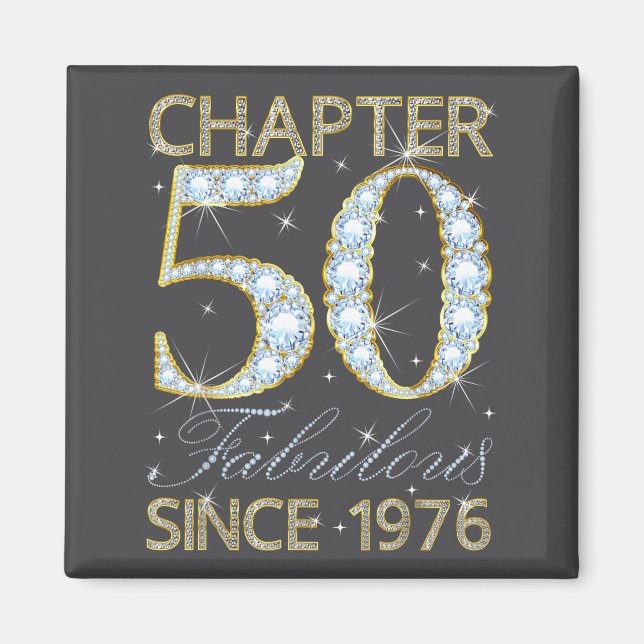 Íman 50th Birthday Chapter 50 Fabulous Since 1976  (Frente)