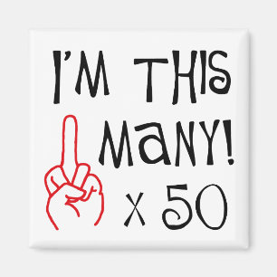 Íman 50th saudação do dedo médio do aniversário