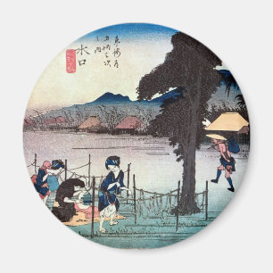 Íman 51. 水口宿, 広重 Minakuchi-juku, Hiroshige, U