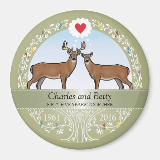 Íman 55.º aniversário de casamento personalizado, Buck