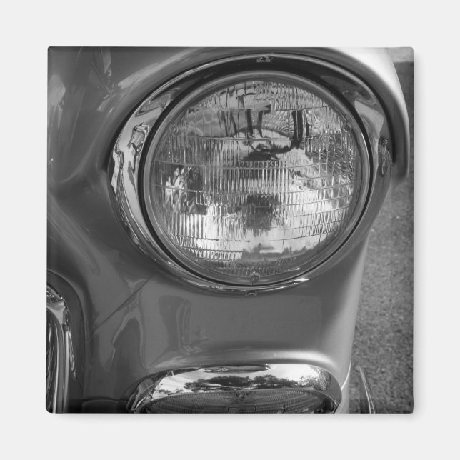 Íman 55 Chevy Headlight Grayscale (Frente)