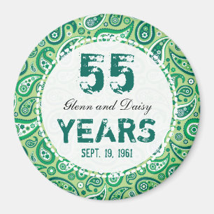 Íman 55th Teste padrão esmeralda de Paisley do