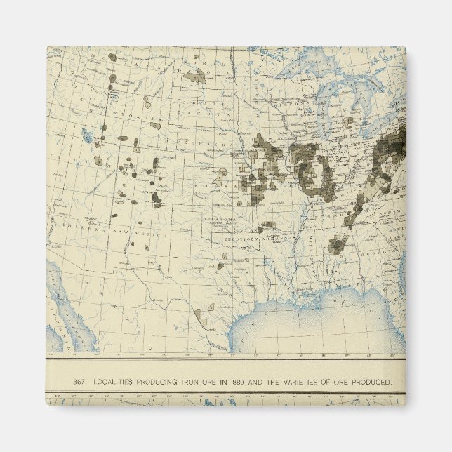 Íman 58 Carvão 1890, minério de ferro 1889 (Frente)