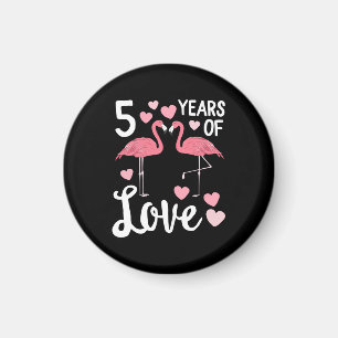 Íman 5 Anos De Amor, Flamingo Correspondendo Aniversár