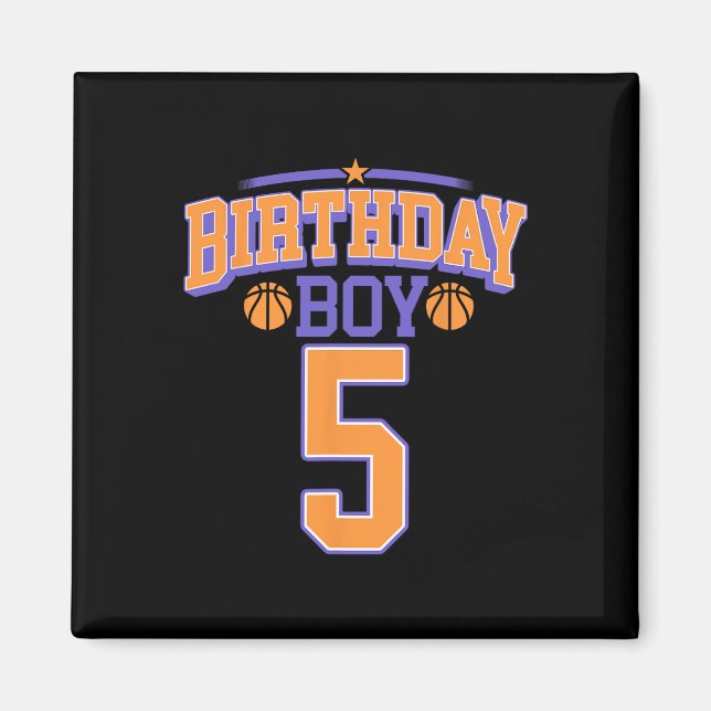 Íman 5 Birthday Boy Basball De Mais De 5 Anos (Frente)
