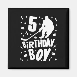 Íman 5 Birthday Boy Ice Hockey Kids 5 Anos Festa