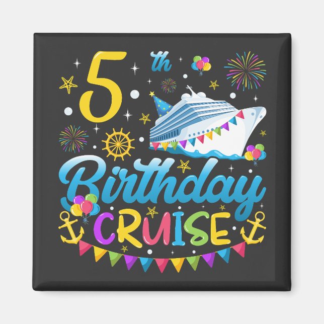 Íman 5 Birthday Cruise B-Day Party Square (Frente)
