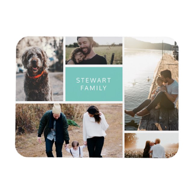 Íman 5 Colagem de Fotos (Horizontal)