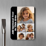 Íman 5 Colagem de Fotos Texto Opcional - pode editar pr<br><div class="desc">Montagem fotográfica de 5 fotos em diferentes tamanhos em um fundo de cor sólida. Você pode usar fotos quadradas ou quaisquer fotos para esta grade. Adicione suas fotos e instantâneos favoritos a esta faixa para obter um dispositivo de memória divertido. Uma maneira artística de mostrar seus melhores fotos de compartilhamento...</div>