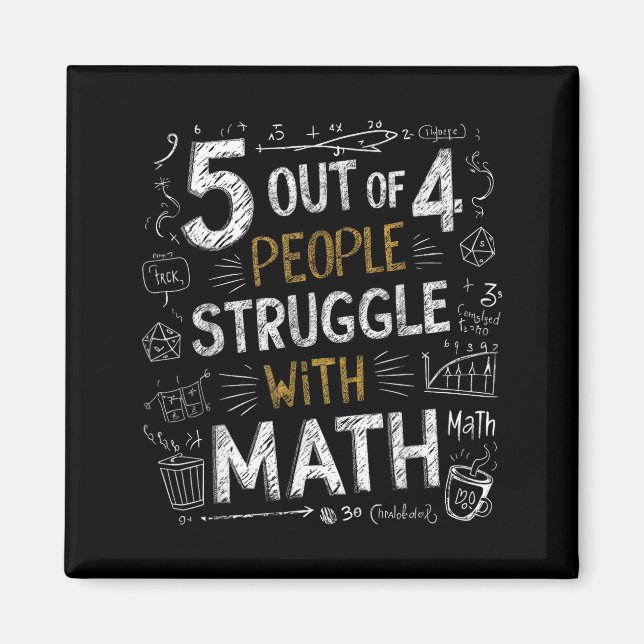 Íman 5 de 4 pessoas lutam com matemática piada engraçad (Frente)