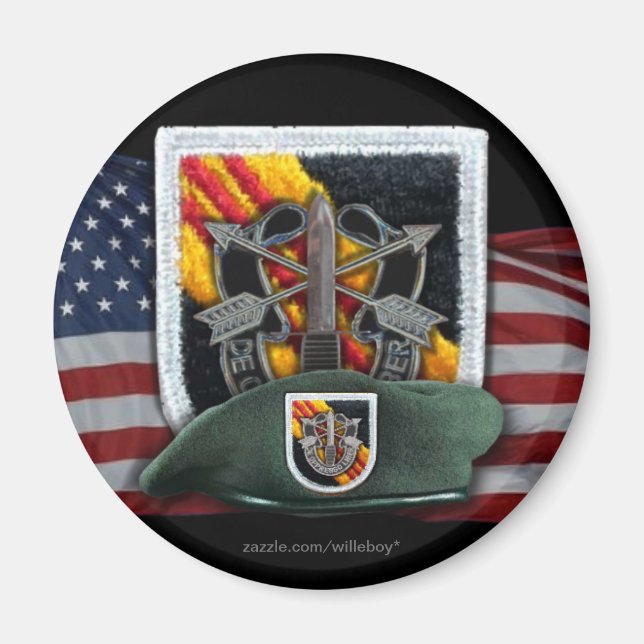 Íman 5 forças especiais grupo flash vietnam magnet vets (Frente)