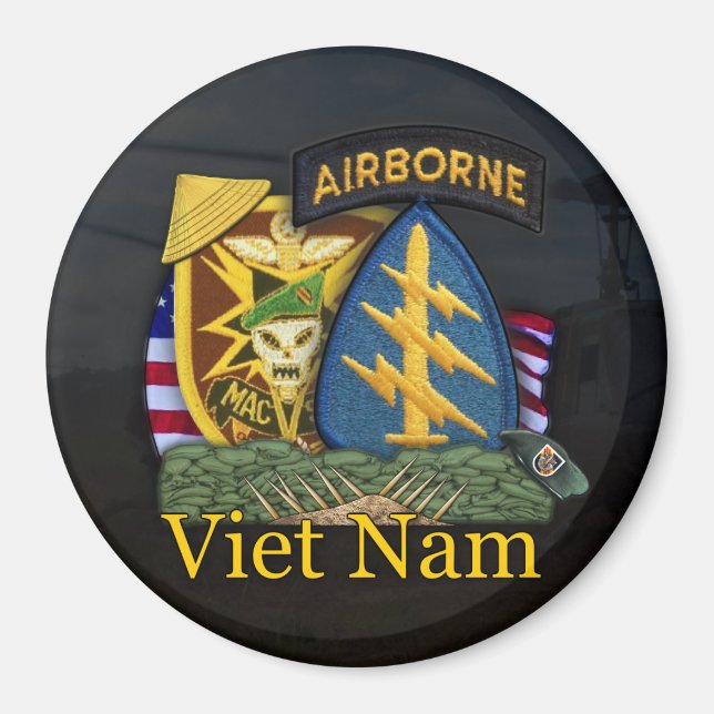 Íman 5 green berets mac v sog vietnam Magnet (Frente)