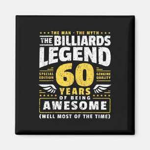 Íman 60º Aniversário Billiards Player 60 anos Billia