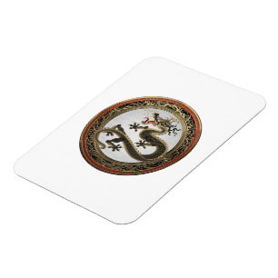 Íman [600] Dragão Oriental Dourado e negro