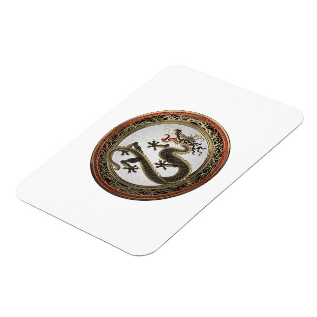 Íman [600] Dragão Oriental Dourado e negro (Left Side)