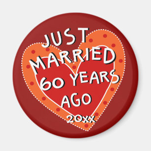 Íman 60 anos ou qualquer presente de coração bimical