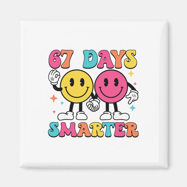 Íman 67º Dia De Escola 67 Dias Mais Inteligente Profess (Frente)