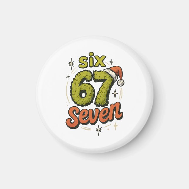 Íman 67, 6-7 meme, 6 7 funny, 67 christmas (Frente)