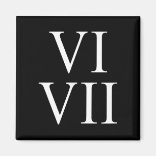Íman 67 Algarismos Romanos Vi Vii Divertido Seis Sete M