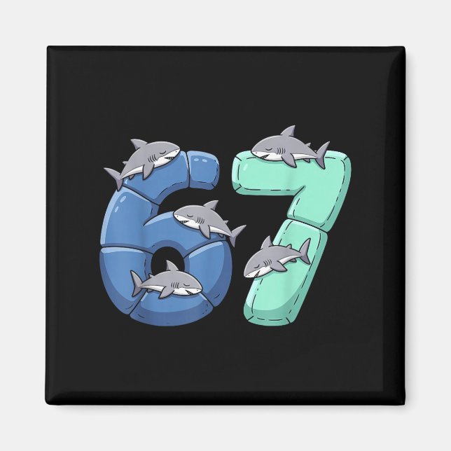 Íman 67 Animals Funny 67 Brainrot Youth Kids Shark 67  (Frente)